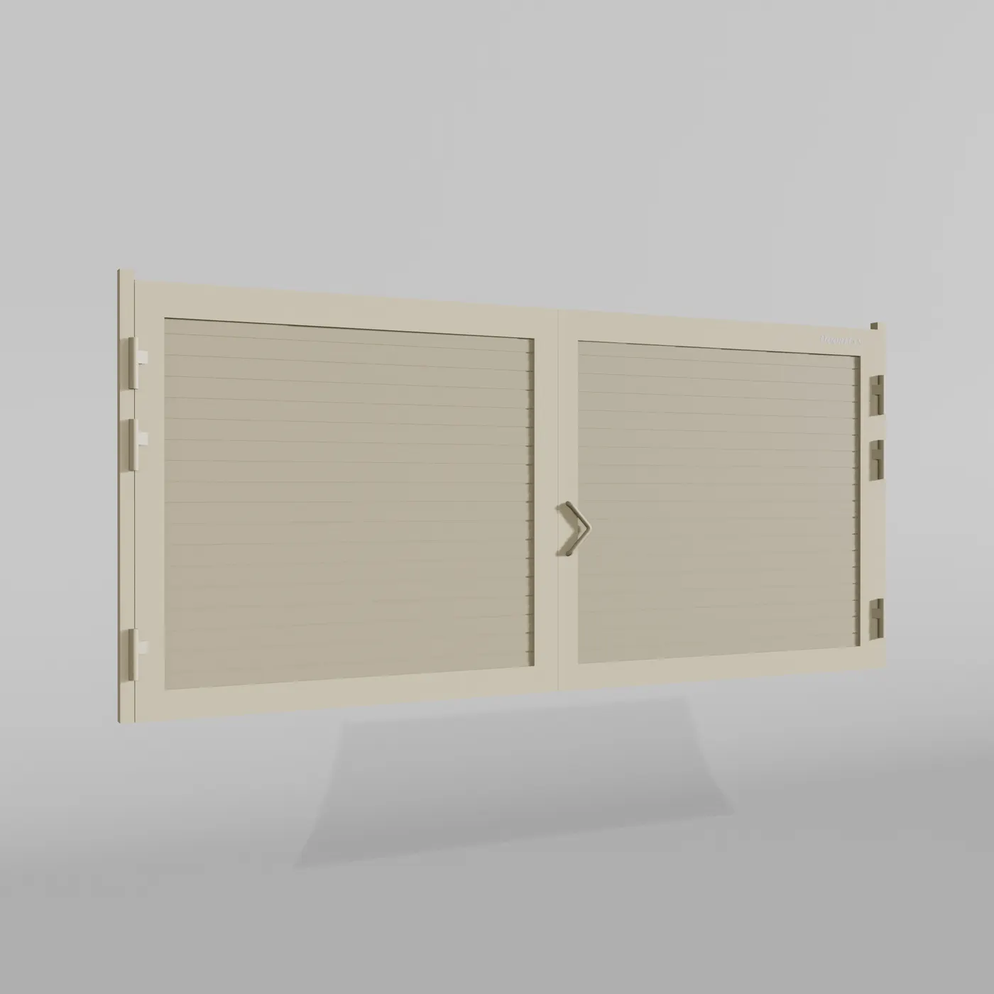 Распашные ворота DoorHan 4500х1900 цвета RAL 1014 (бежевый) с дизайном «доска» без автоматики