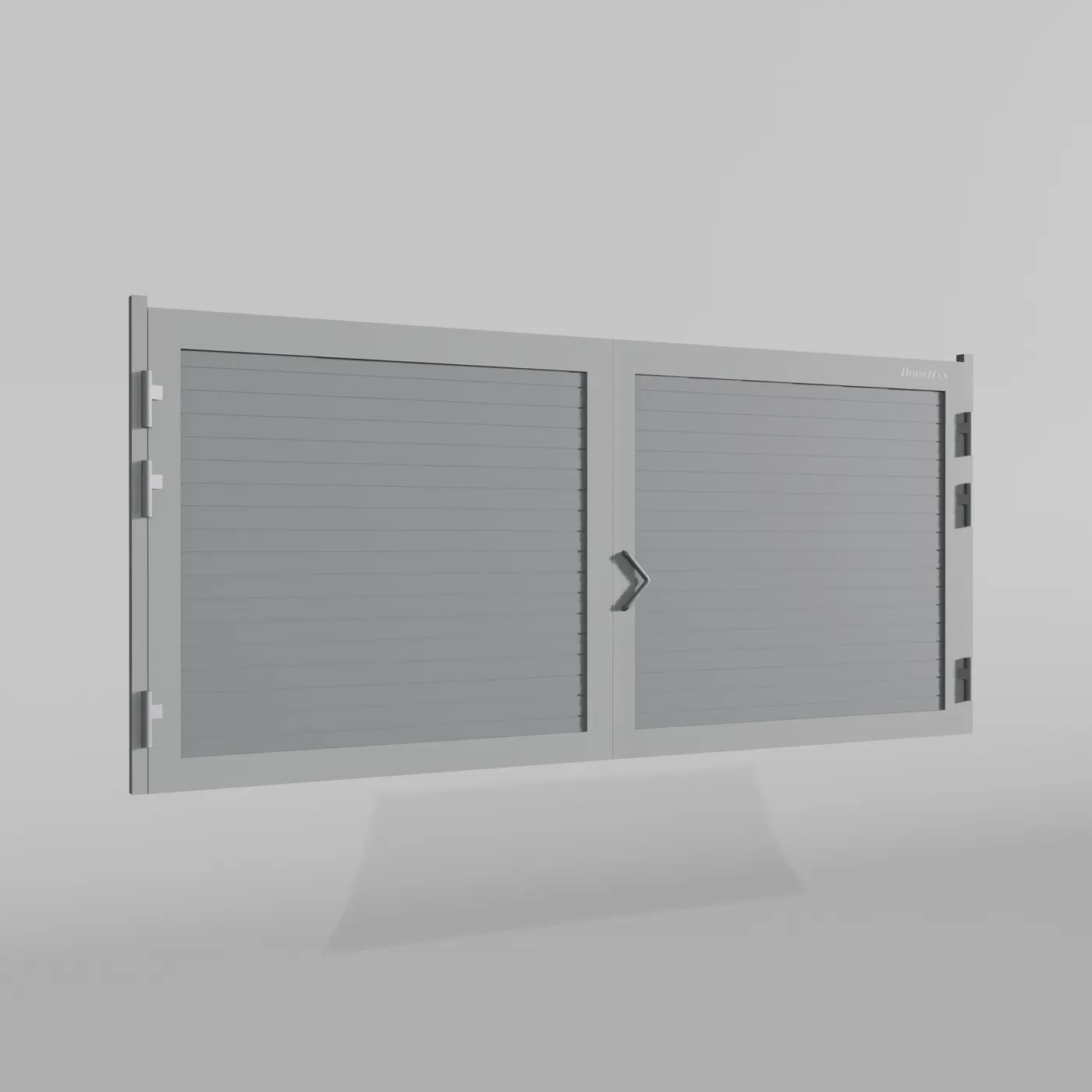 Распашные ворота DoorHan 4200х1900 цвета RAL 7004 (серый) с дизайном «доска» с автоматикой