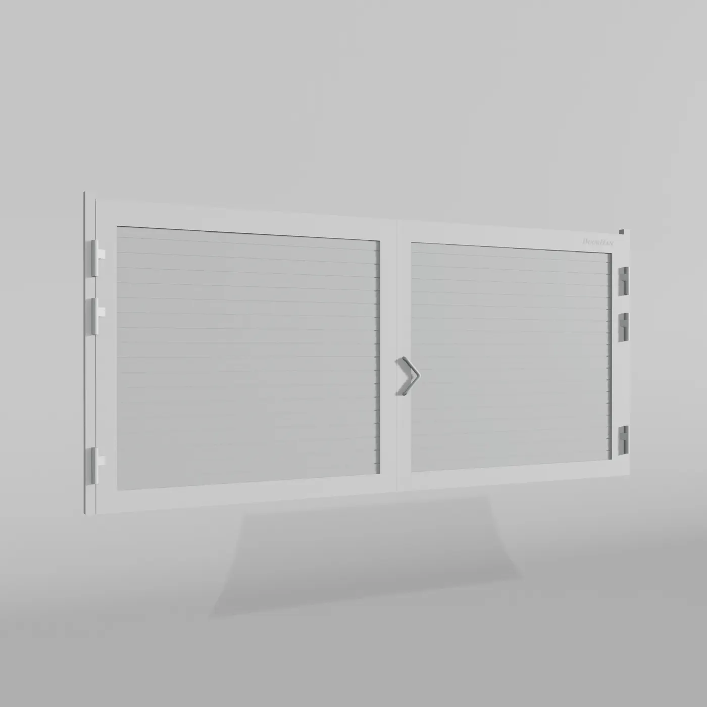 Распашные ворота DoorHan 3700х1900 цвета RAL 9003 (белый) с дизайном «доска» с автоматикой