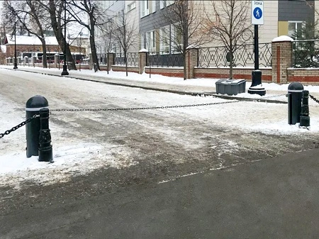 Пример установленно цепного барьера Дорхан